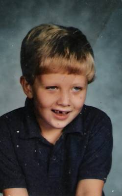 Luke's school pose, October 1992, 6 years old