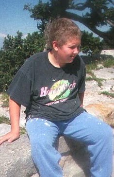 Luke resting on the Sandia Crest trail, September, 1998