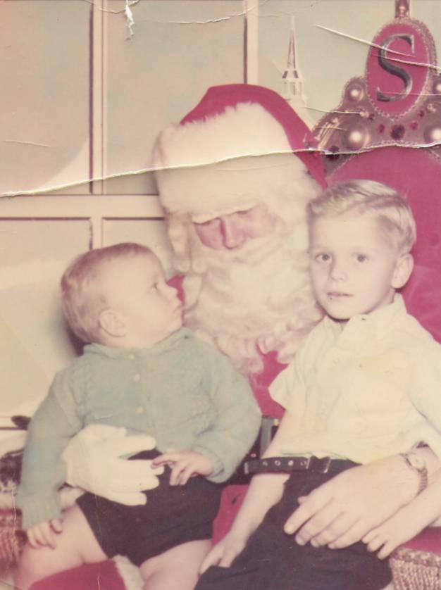 Jeff and his baby brother visit Santa