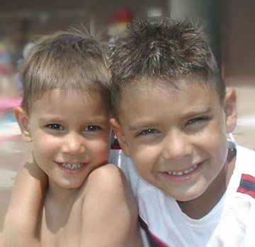 At the pool, summer, 2004