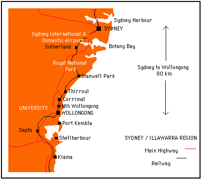 Map of the Illawarra, NSW