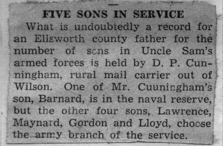 FIVE SONS IN SERVICE