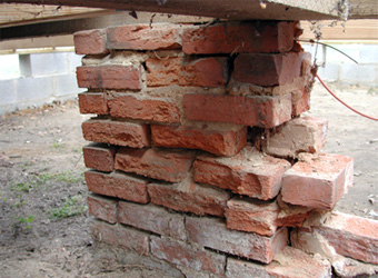 Deeriorated Brick Pier