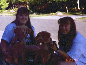 Cassie with Georgie and Kim with Gina