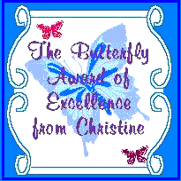 Butterfly Award of Excellence from Christine