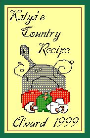 Katya's Country Recipe Award