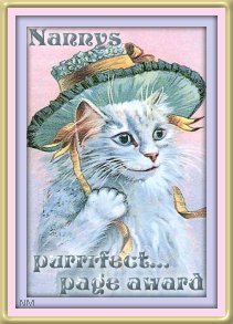 Nanny's Purrfect Page award