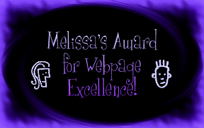 Melissa's Award for Webpage Excellence