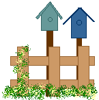 fence and birdhouse gif