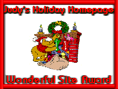 Judy's Holiday Homepage Wonderful Site Award