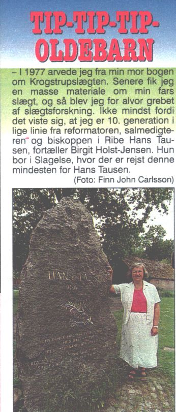 Birgit Holst-Jensen v. Hans Tausens mindesten v. Antvorskov Klosterruin juni 2000