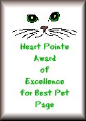 Heart Pointe Award of Excellence for Best Pet Page 7/30/98