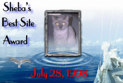 Sheba's Best Site Award 7/28/98