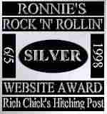 Ronnie's Rock 'N' Rollin' Website Award 5/6/98