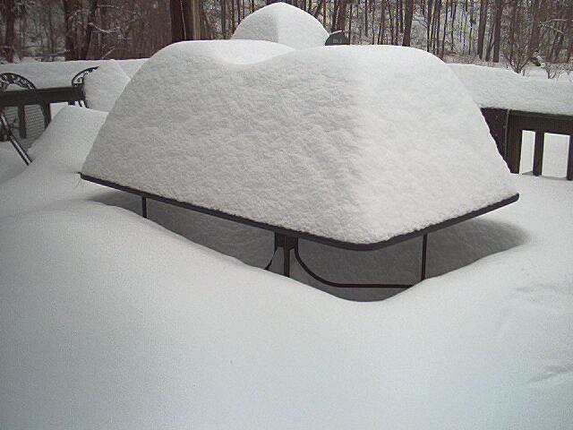 From the back deck - our patio table.