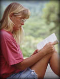 Woman with Newsletter