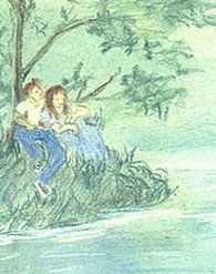 Couple by lake