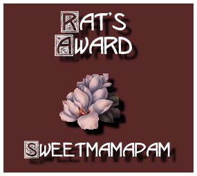 One of a kind Award from Sweetmamapam!