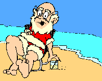 santa on the beach