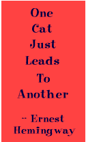 One cat just leads to another. --Ernest Hemingway