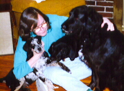 Cheryl with Smokey, Shadow & Squire