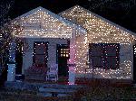 lights covering the front of this house