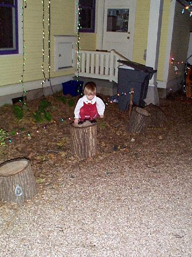 Jada about to leap from a log