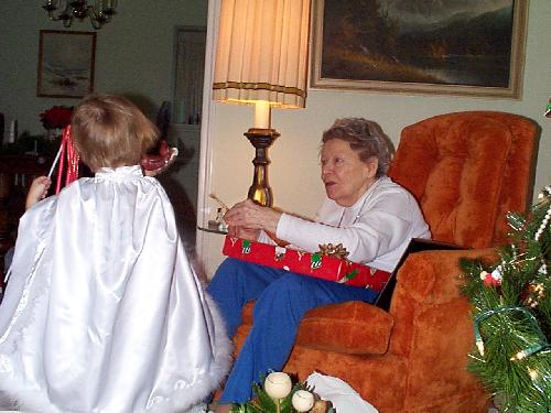 Jada shows Great Grandma her horse