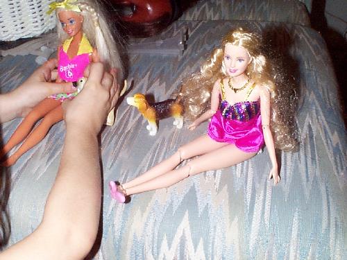 Barbie's chillin' wit' the dog