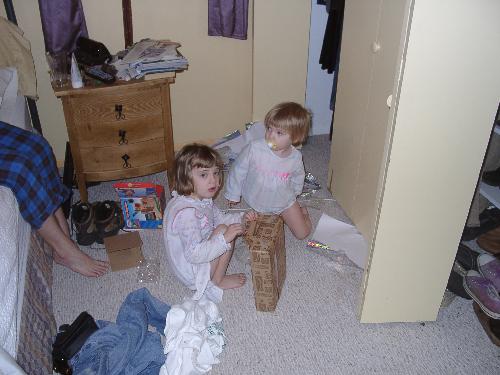 first thing on Jada's birthday - open presents!