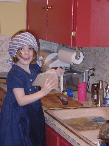 'helping' in the kitchen