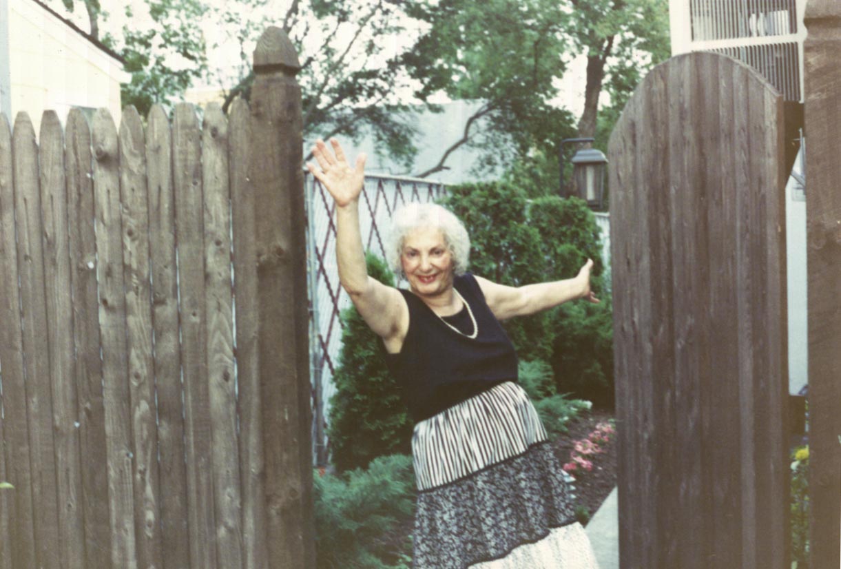 Mom waving goodbye