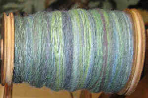 singles yarn on bobbin