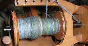 Navajo plying on bobbin