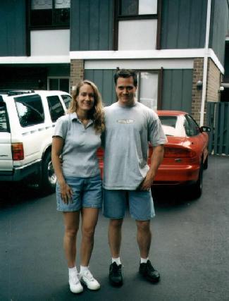 Brian and Kendra in front of our old Reston, VA house