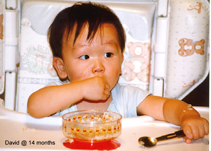 David eating dinner