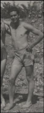 Vance at Damparis swimming hole, France, 1945