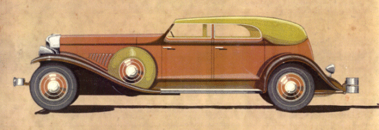 Early Packard roadster with custom Larkins top