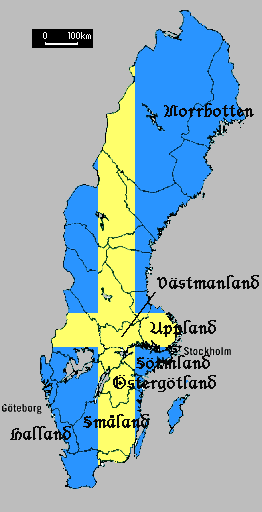 Map of Swedish regions