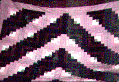 pink and black log cabin quilt photo