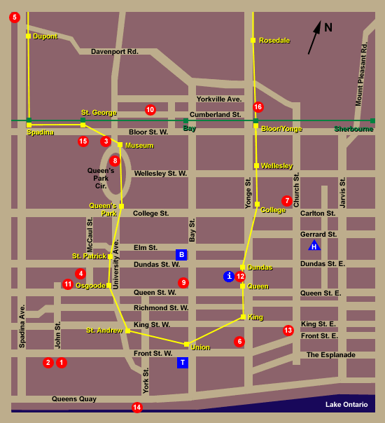 Mapa de Toronto Downtown