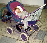 Michael in his baby carriage