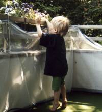 Michael likes flowers - if he can pluck them!