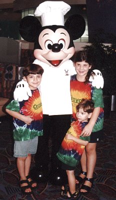 The three kids with Mickey Mouse