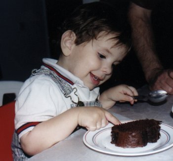 [Yovel enjoying his cake]