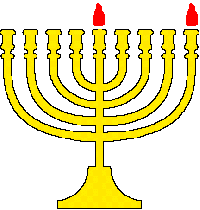 menorah with one candle lit