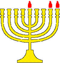 menorah with two candles lit