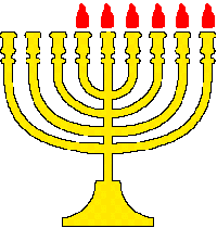 menorah with five candles lit