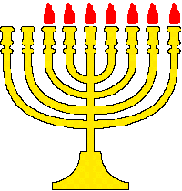 menorah with six candles lit