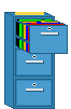 blue file cabinet